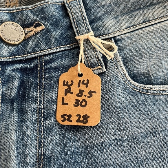 PAIGE Verdugo Crop Jeans Medium Wash Designer Run Small Women’s Size 28 - Picture 14 of 14